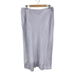 VTG Nine and Company Lilac Linen and Rayon Slip Midi Skirt, Size 16W